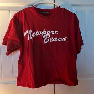 Brandy Melville red short sleeve top, one size